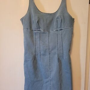 No Boundaries Light Blue Denim Mini Dress